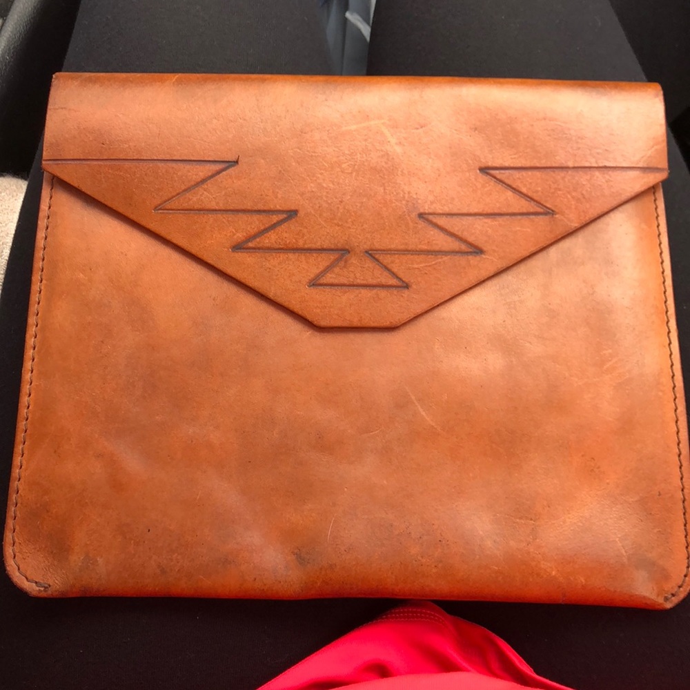 Vintage Rustic Navajo envelope leather clutch